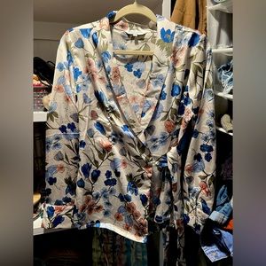 ASOS brave soul floral wrap blouse
